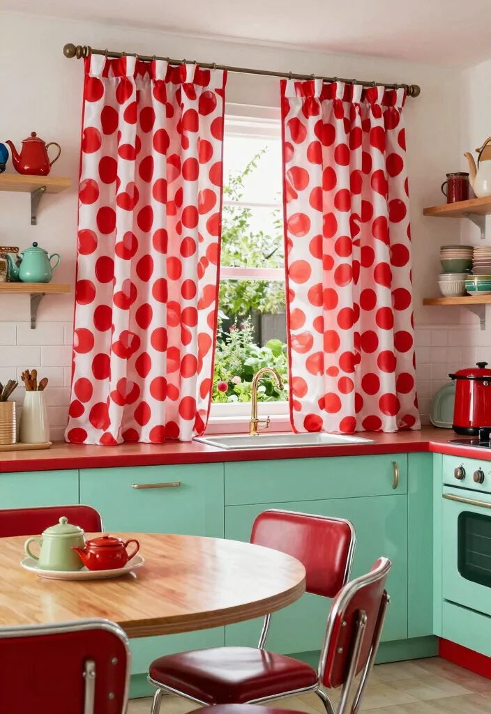 17 Kitchen Curtains Modern Ideas That Stay Stylish - 10. Retro Inspired Designs 1