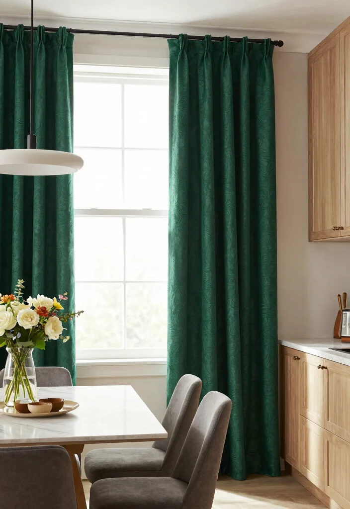 17 Kitchen Curtains Modern Ideas That Stay Stylish - 15. Textured Panel Curtains 1