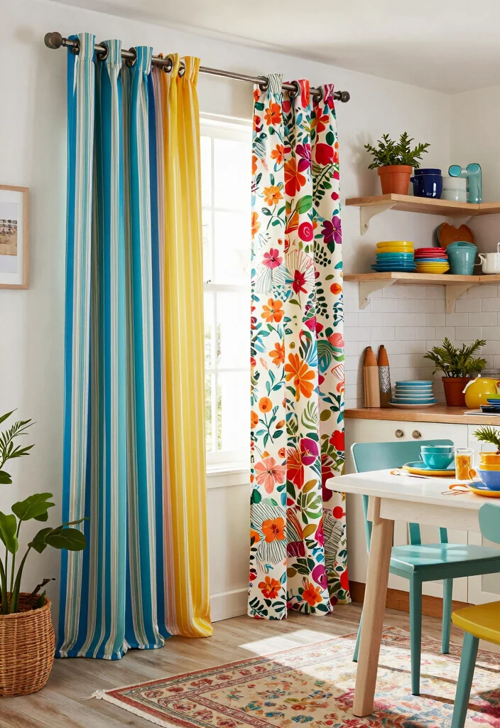 17 Kitchen Curtains Modern Ideas That Stay Stylish - 8. Eclectic Mix-and-Match Designs 1