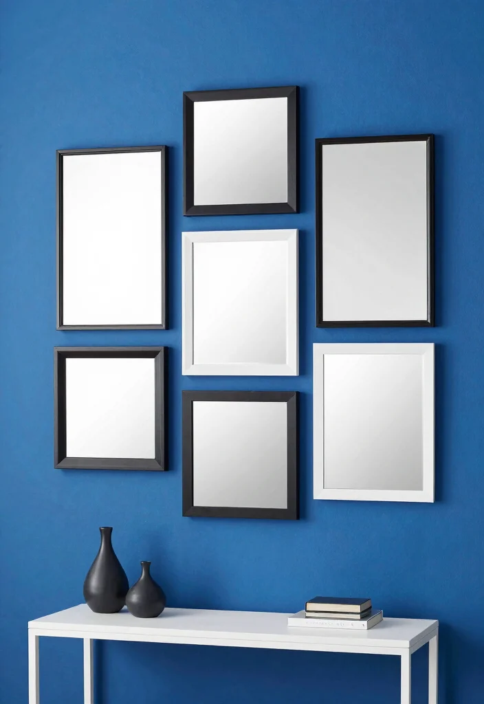 17 Mirror Wall Decor Ideas That Reflect Style - 11. Monochrome Mirror Arrangement 1
