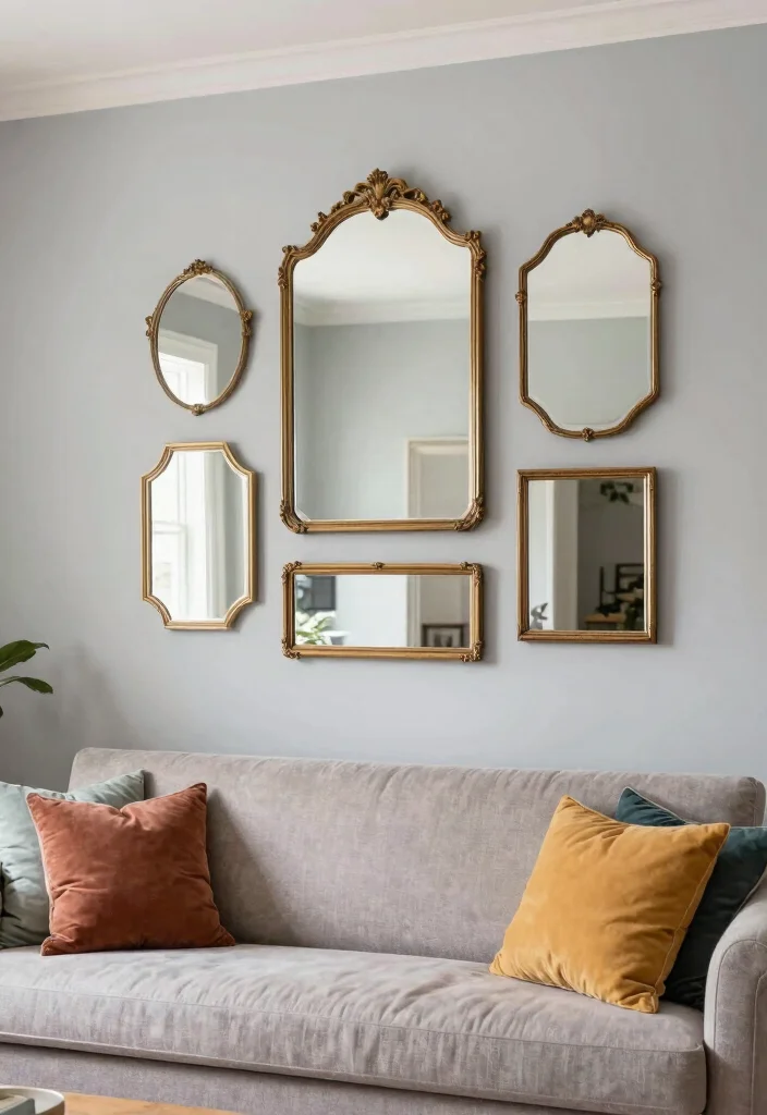 17 Mirror Wall Decor Ideas That Reflect Style - 16. Vintage Mirror Accent Walls 1