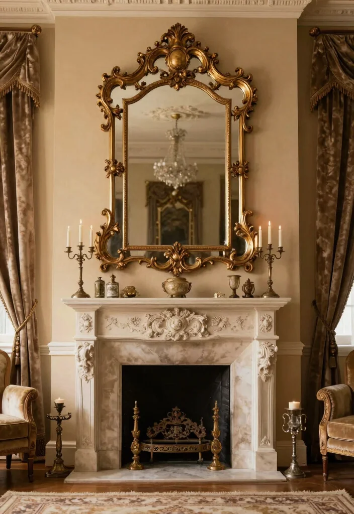 17 Mirror Wall Decor Ideas That Reflect Style - 2. Ornate Vintage Frame Mirrors 1