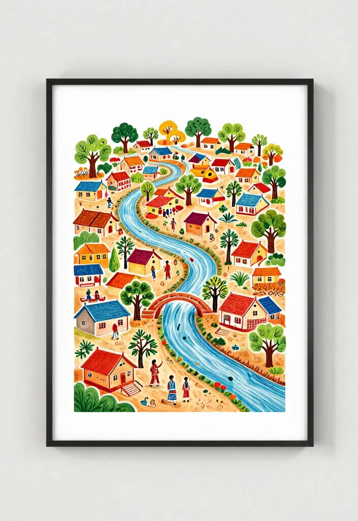 17 Poster Rangoli Designs for Diwali Ideas That Shine Bright 32 17 Poster Rangoli Designs for Diwali Ideas That Shine Bright - 10. Vibrant Village Scene 1