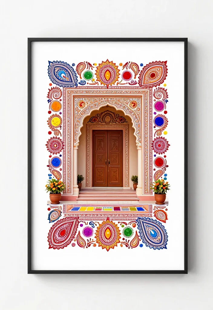 17 Poster Rangoli Designs for Diwali Ideas That Shine Bright 47 17 Poster Rangoli Designs for Diwali Ideas That Shine Bright - 14. Ethnic Patterns Rangoli 1