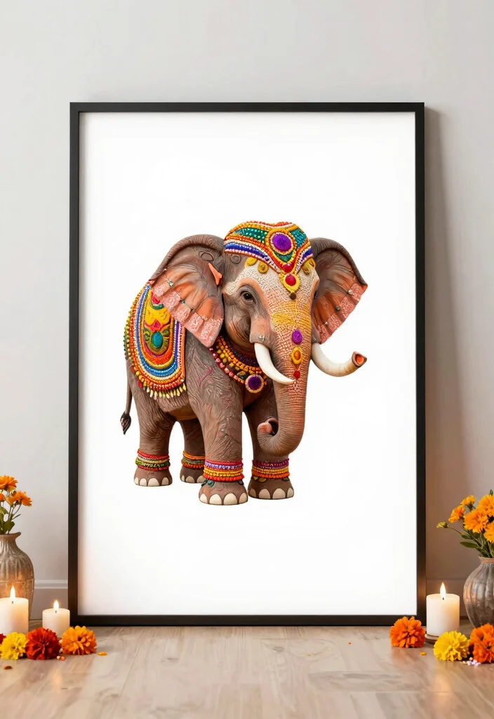 17 Poster Rangoli Designs for Diwali Ideas That Shine Bright 6 17 Poster Rangoli Designs for Diwali Ideas That Shine Bright - 6. Epic Elephant Motif 1