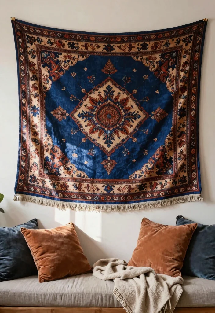 17 Room Wall Decor Aesthetic Ideas That Feel Pinterest Worthy - 5. Tapestries and Fabric Wall Hangings 1