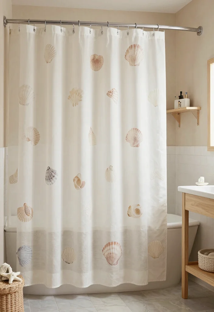 18 Bathrooms With Shower Curtains Ideas That Look Fresh - 10. Ocean-Inspired 1