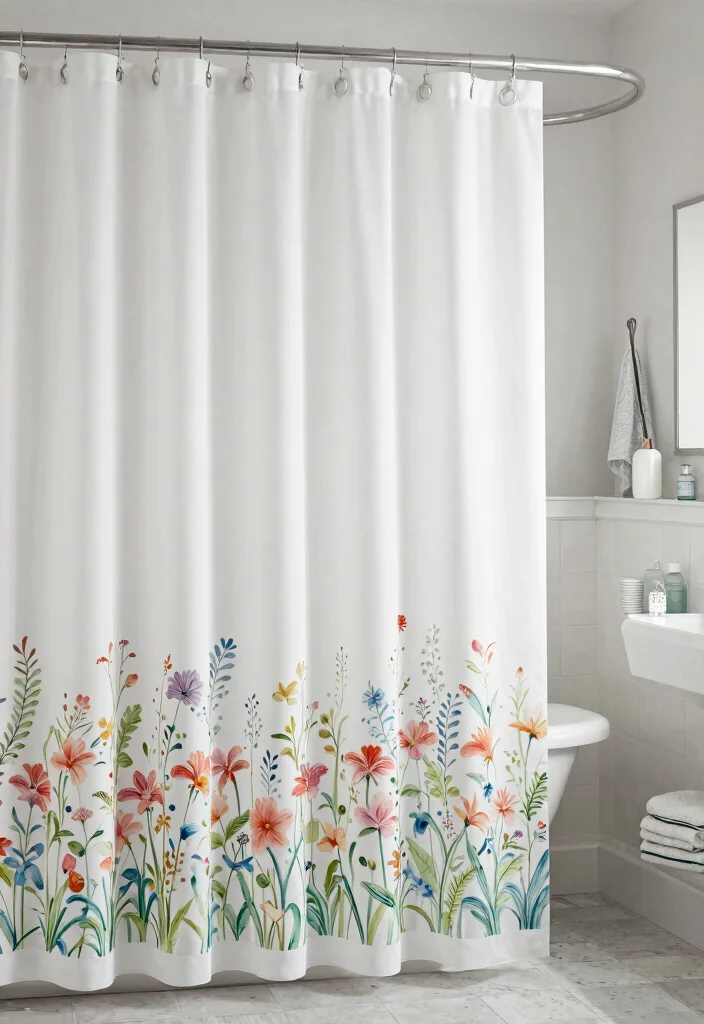 18 Bathrooms With Shower Curtains Ideas That Look Fresh - 15. Seasonal Refresh 1