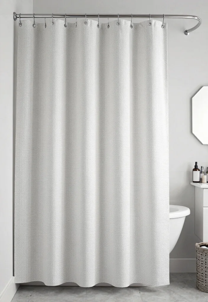 18 Bathrooms With Shower Curtains Ideas That Look Fresh - 16. Pared-Down Patterns 1