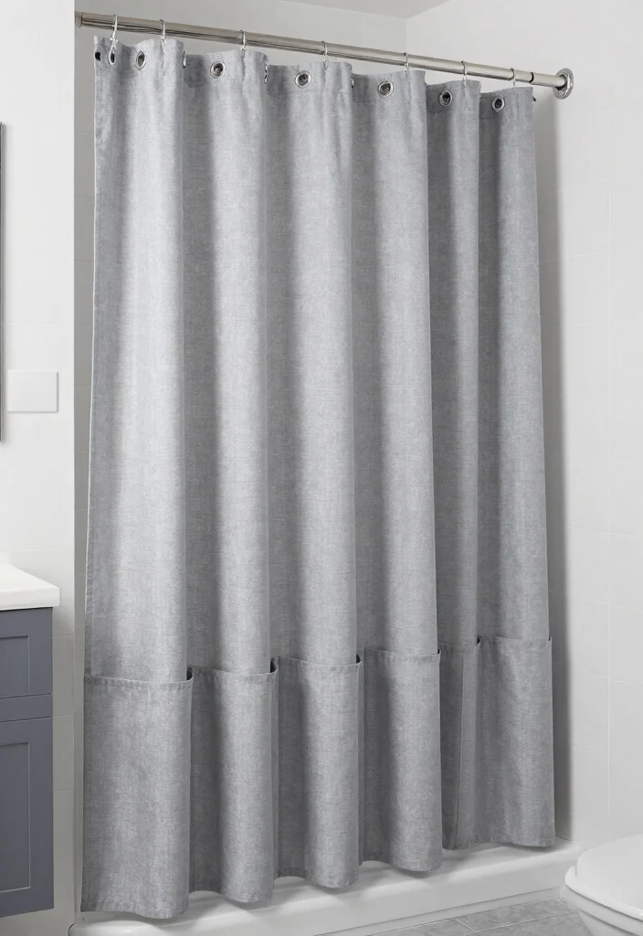 18 Bathrooms With Shower Curtains Ideas That Look Fresh - 18. Smart Storage Solutions 1