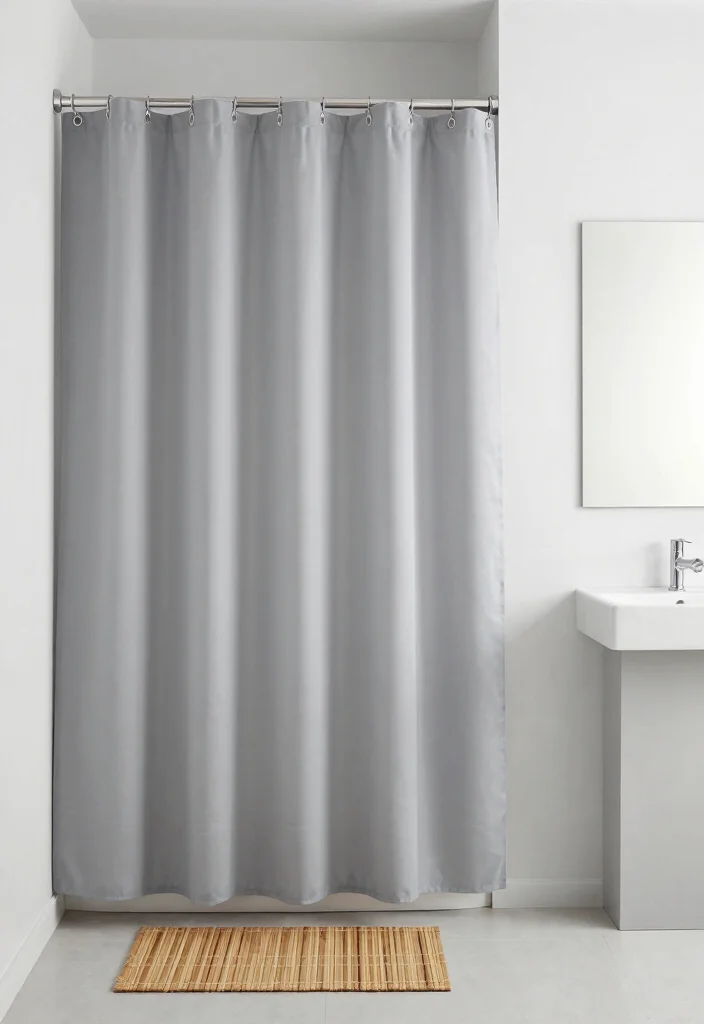 18 Bathrooms With Shower Curtains Ideas That Look Fresh - 2. Minimalist Elegance 1