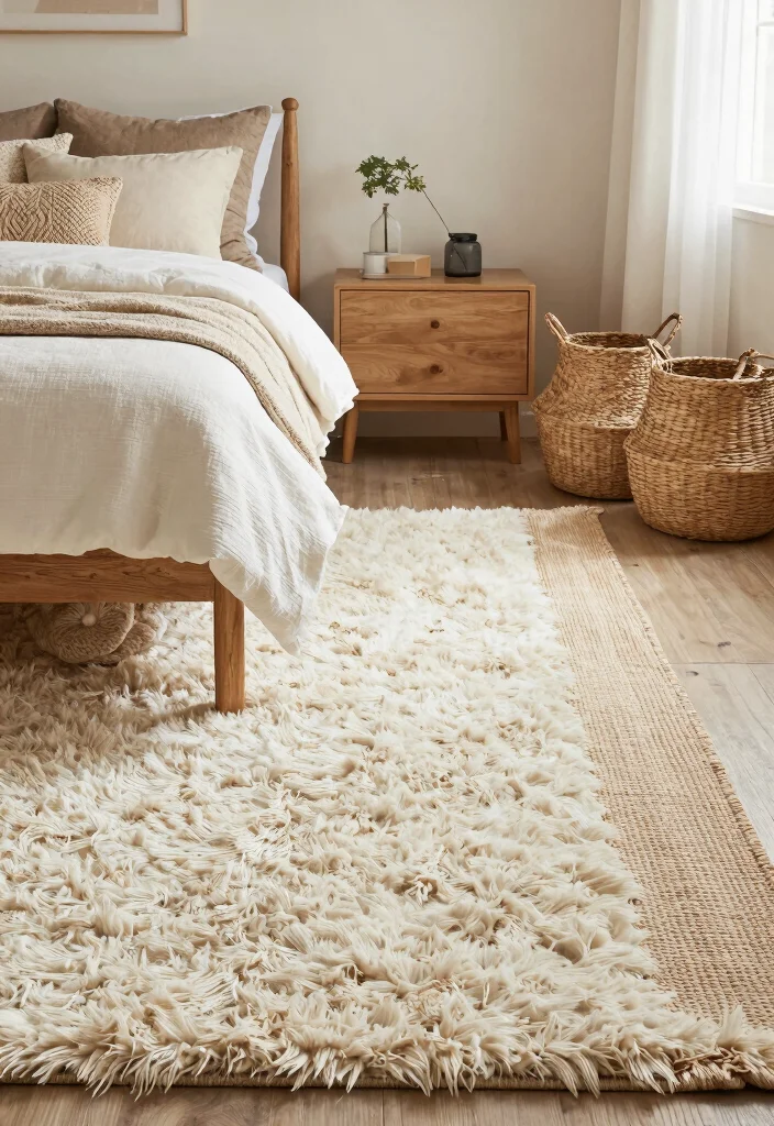 18 Colorful Rug Bedroom Ideas That Pop Beautifully 3 18 Colorful Rug Bedroom Ideas That Pop Beautifully - 3. Textural Variety in Area Rugs 1