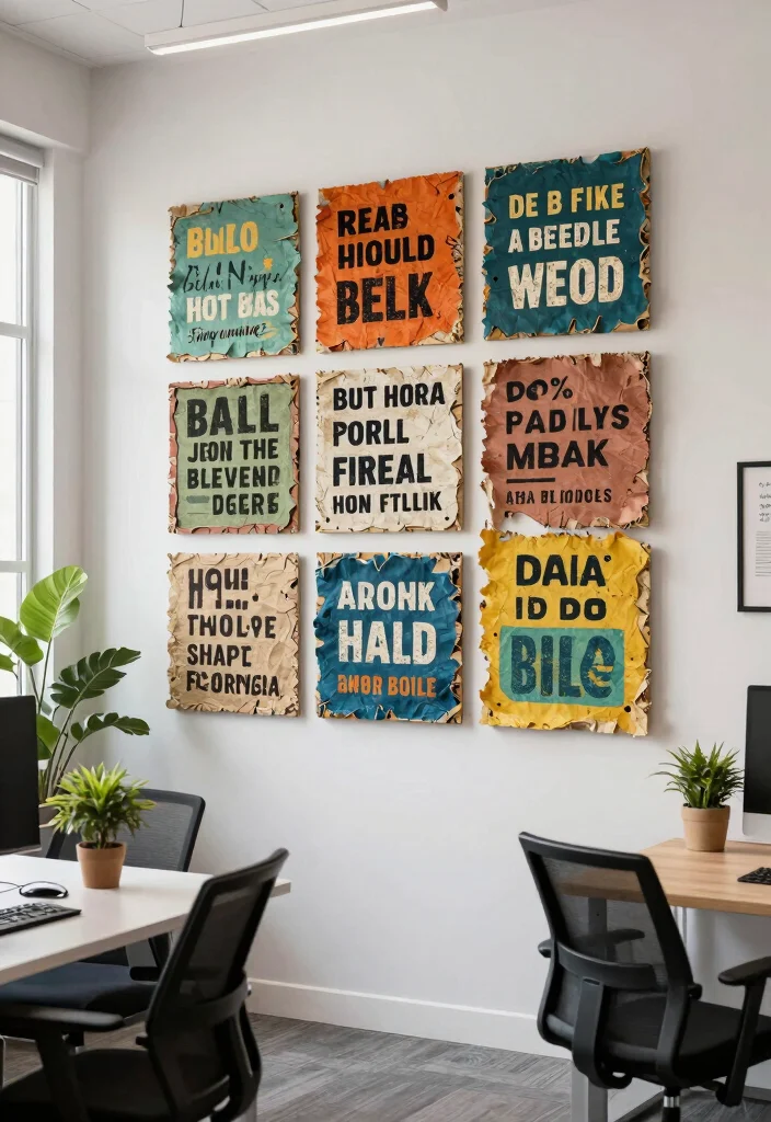 18 Office Wall Decor Ideas That Look Professional & Chic 50 18 Office Wall Decor Ideas That Look Professional & Chic - 10. Sustainable Motivational Wall Art 1