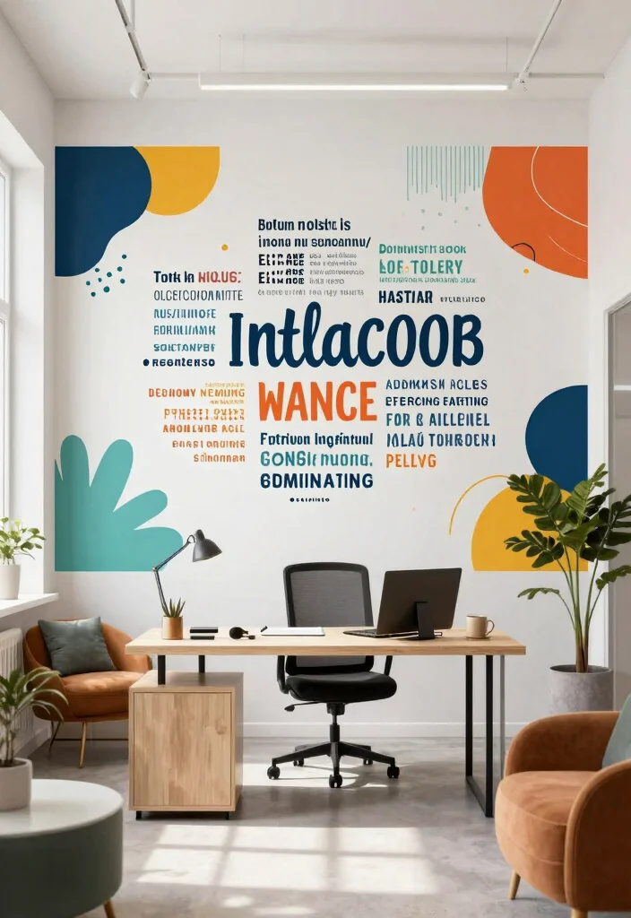 18 Office Wall Decor Ideas That Look Professional & Chic 63 18 Office Wall Decor Ideas That Look Professional & Chic - 13. Custom Mural 1