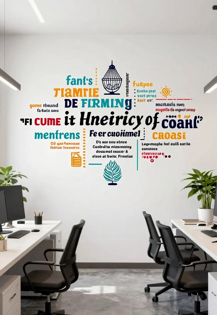 18 Office Wall Decor Ideas That Look Professional & Chic 66 18 Office Wall Decor Ideas That Look Professional & Chic - 16. Creative Vinyl Wall Decals 1