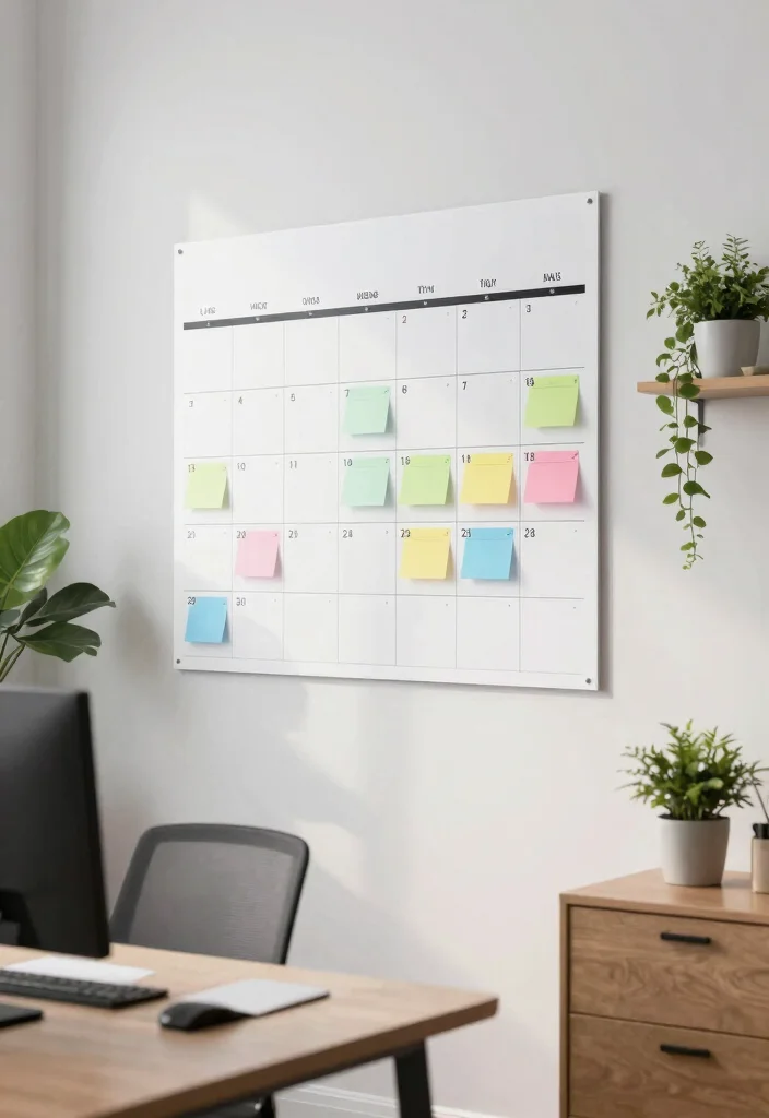 18 Office Wall Decor Ideas That Look Professional & Chic 68 18 Office Wall Decor Ideas That Look Professional & Chic - 18. Reusable Wall Calendars 1