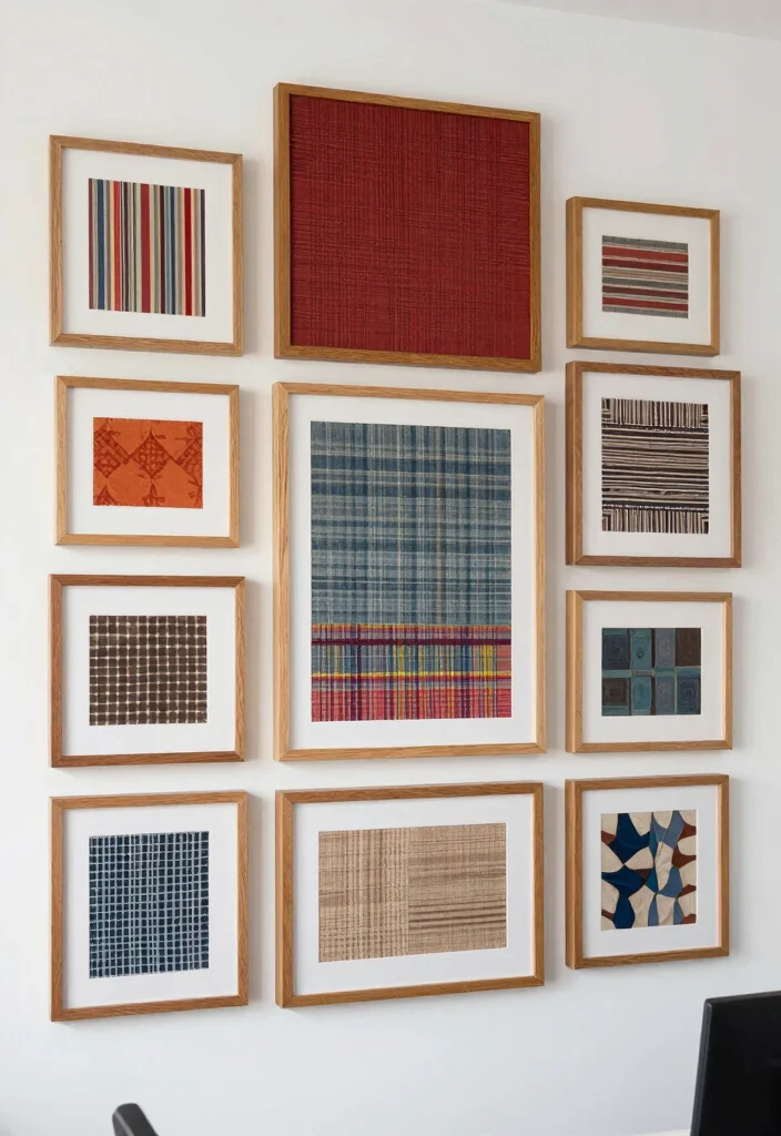 18 Office Wall Decor Ideas That Look Professional & Chic 24 18 Office Wall Decor Ideas That Look Professional & Chic - 4. Framed Fabric Textiles 1