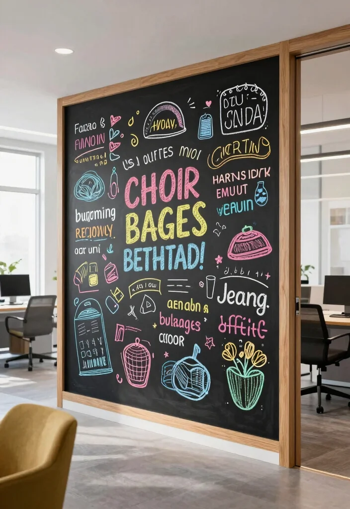 18 Office Wall Decor Ideas That Look Professional & Chic 27 18 Office Wall Decor Ideas That Look Professional & Chic - 7. Chalkboard Wall Art 1