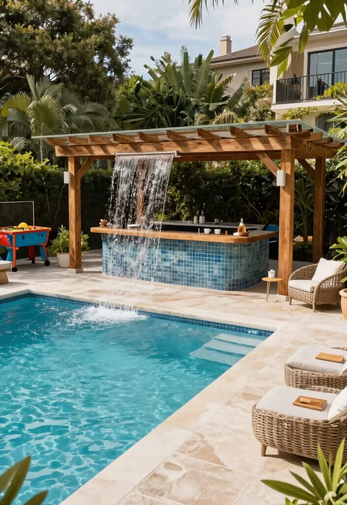 18 Pool With Sun Shelf Ideas for a Resort Style Backyard - 16. Personal Resort Vibe 1