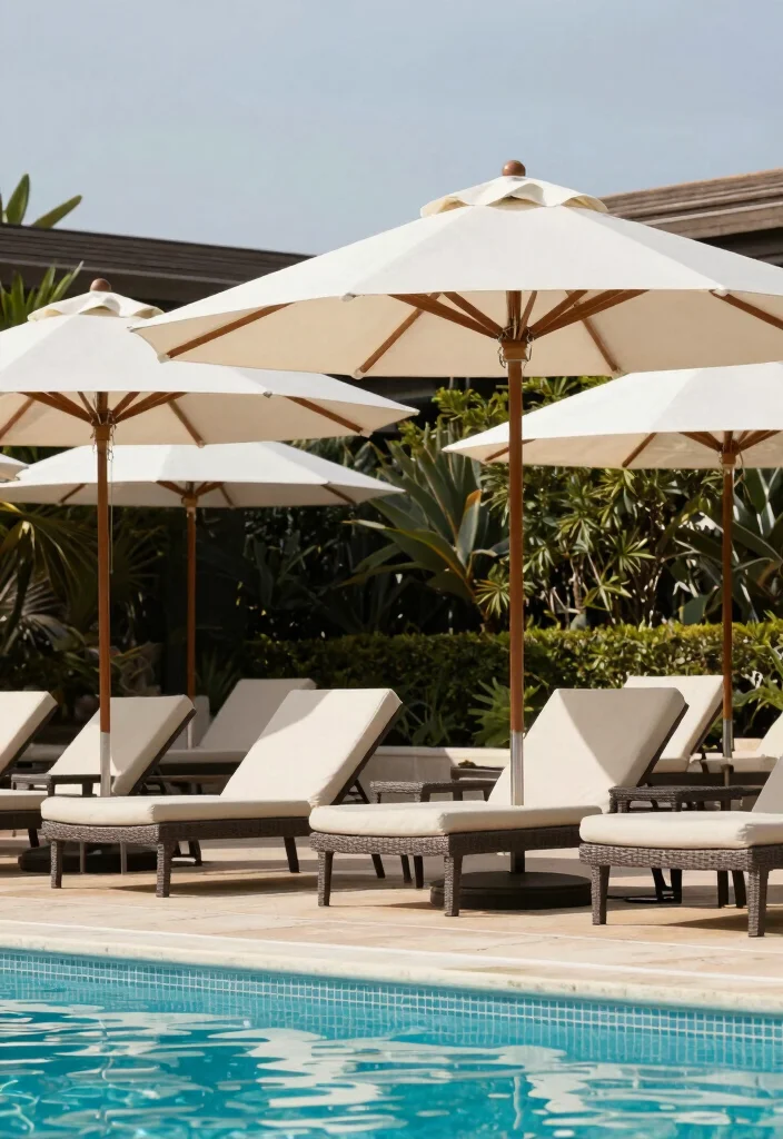 18 Pool With Sun Shelf Ideas for a Resort Style Backyard - 18. Luxury Umbrella Solutions 1