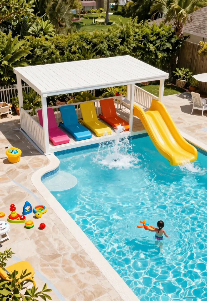 18 Pool With Sun Shelf Ideas for a Resort Style Backyard - 6. Family-Friendly Features 1