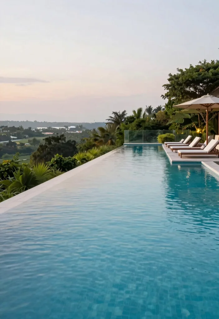 18 Pool With Sun Shelf Ideas for a Resort Style Backyard - 7. Infinity Edge Illusion 1