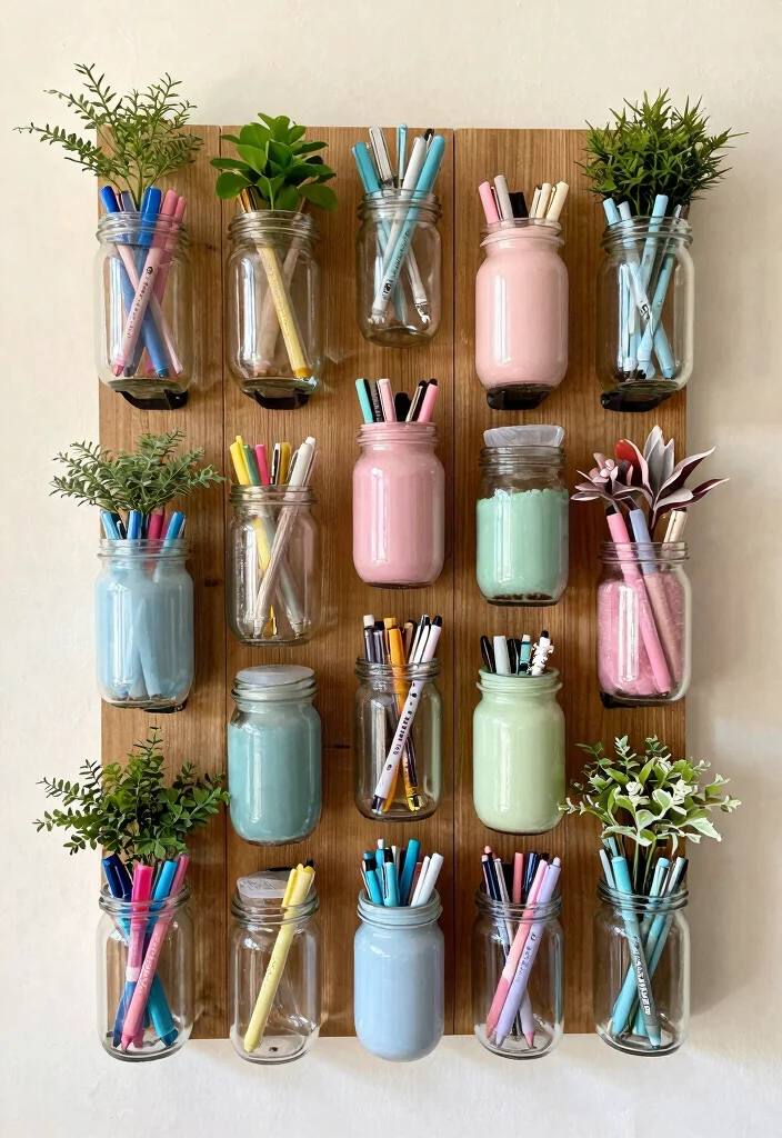 18 Teen Room Wall Decor Ideas That Show Personality 19 18 Teen Room Wall Decor Ideas That Show Personality - 9. Recycled Jar Organizer 1