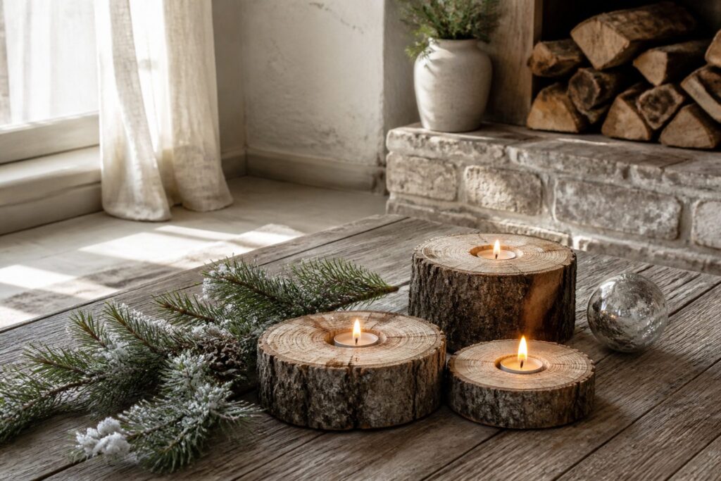 A variety of DIY Christmas decorations displayed together.
